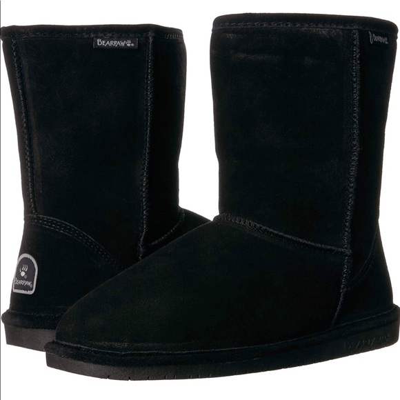 BearPaw •Emma Black Suede Boots Sz 9 - Picture 1 of 8